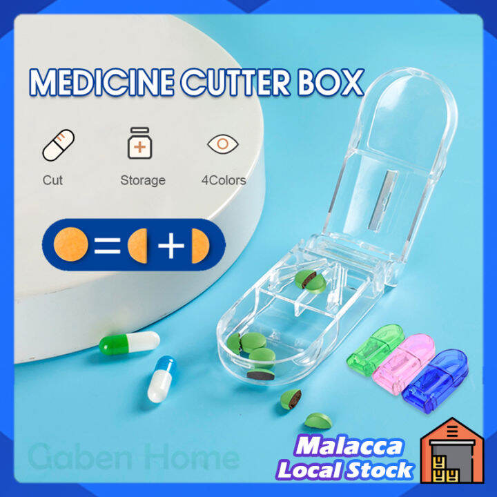 Mini Pill Cutter Box Portable Pill Tablet Splitter Storage Case Pill