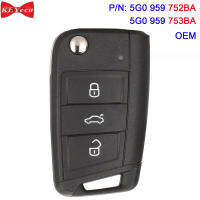 KEYECU OEM Semi-Keyless for Volkswagen MQB Golf for Octavia A7 Remote Key Fob 5GBA 5GBA 434MHz ID48 HU66