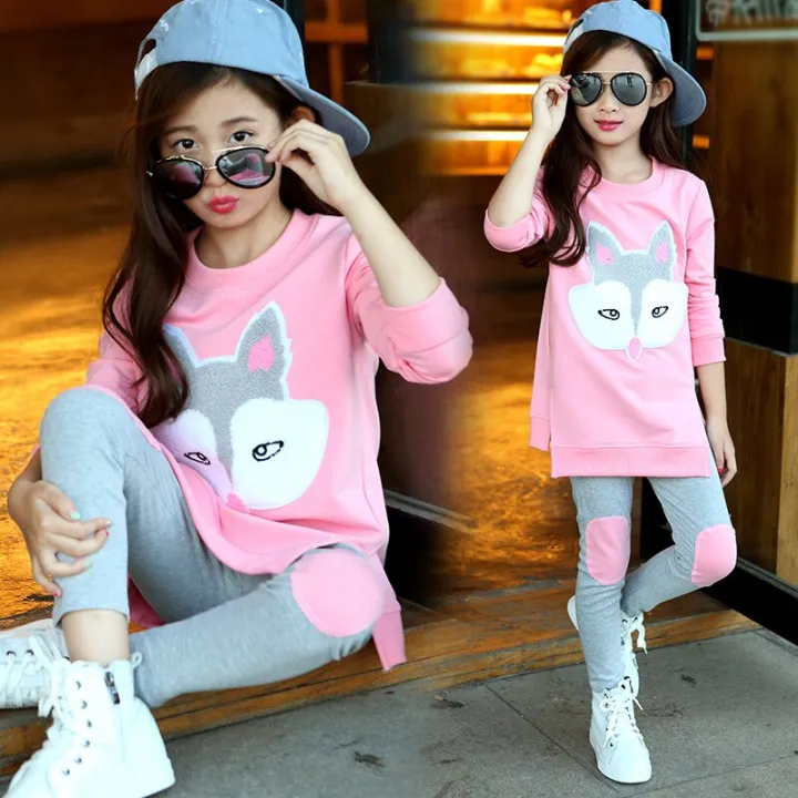 Spring Autumn Children Clothing Cartoon Girls Sets Long Sleeve Tracksuit  For 4 5 6 7 8 9 10 11 12 Years old Girls Clothes Sport Suit Kids Clothes  Sets | Lazada PH