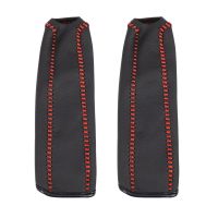 2X Leather Hand Brake Cover Protective Sleeve For Honda / Accord / Civic 8, Black + red line