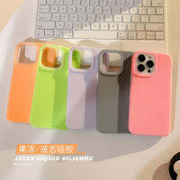 Nstar เคสสีทึบเจลลี่ซิลิโคนเหลวแบบหนาสีลูกอมสำหรับ iPhone 14 13 12 11 Pro Max XR8 7 Plus + คลุมทั้งหมดขั้นสูงเคสโทรศัพท์มือถือ