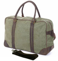 Vintage Military Canvas Leather Men Travel Large Luggage Bags Weekend Duffel Overnight Tote Big