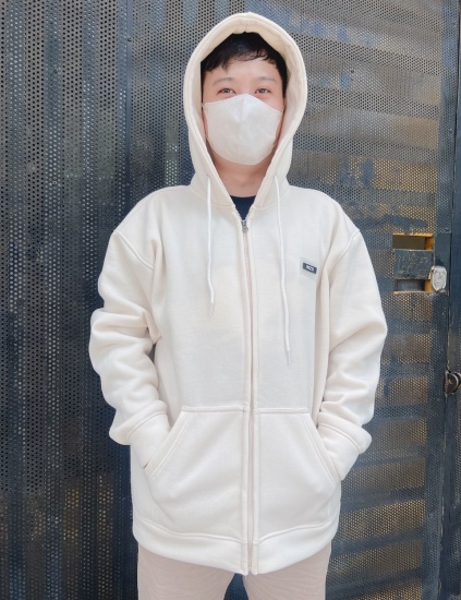 Áo khoác hoodie zip wzs tem su xám chì vải nỉ lót bông form rộng unisex - ảnh sản phẩm 4