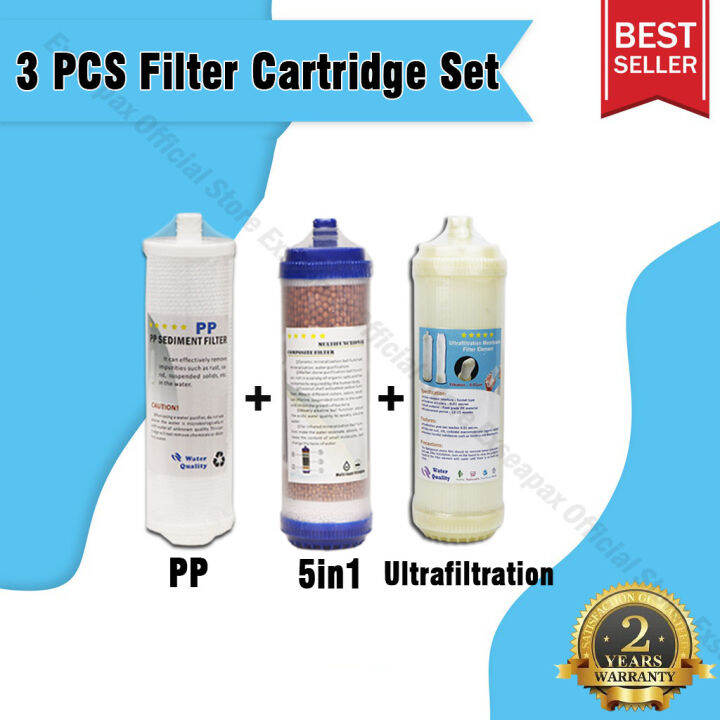 EXSEAPAX 3PCS 10 Inch Water Purifier Replacement Filter PP/5in1