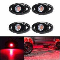 4 Pods LED Rock Lights Kit Waterproof Underglow LED Neon Trail Rig Lights for Jeep Truck ATV Raptor Offroad Boat