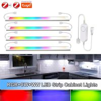 6PCS Under Cabinet LED Lighting Kit Tuya Zigbee Smart RGBCCT Lamp Dimmable Closet Night Lights App Voice For Alexa Google Home