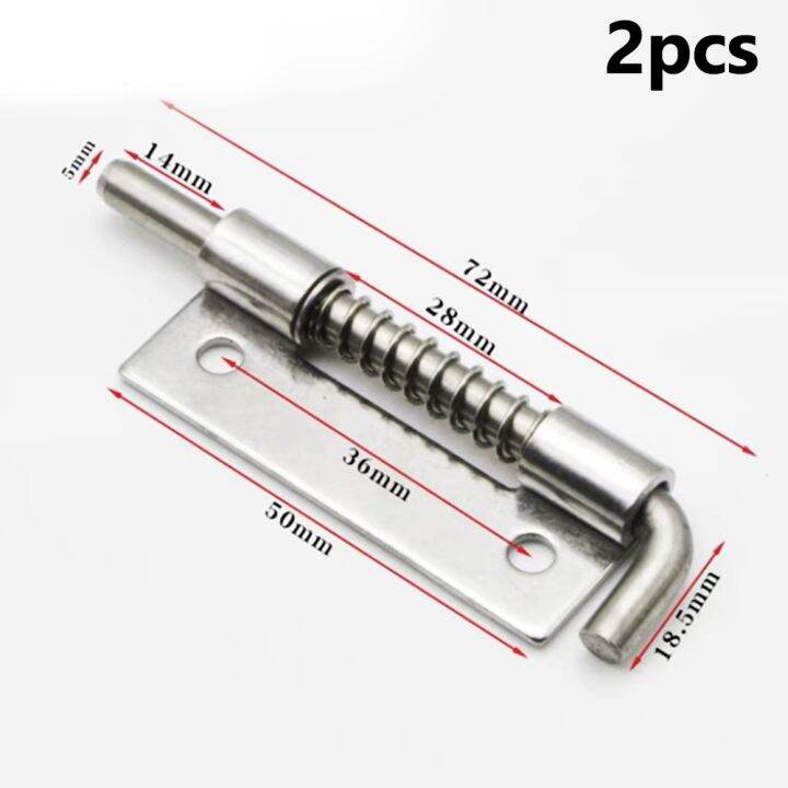 2Pcs/set Door Hinges Spring Loaded Latches Barrel Bolt Latch