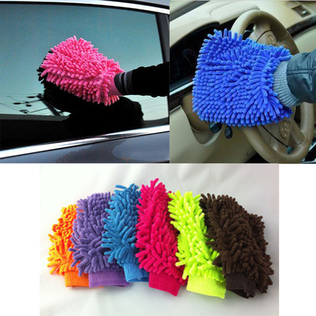 ถุงมือผ้าไมโครไฟเบอร์-ถุงมือล้างรถ-ถุงมือตัวหนอน-เช็ดรถ-ถุงมือล้างจาน-ถุงมืออเนกประสงค์-ถุงมือเช็ดคราบสกปรก-คละสี