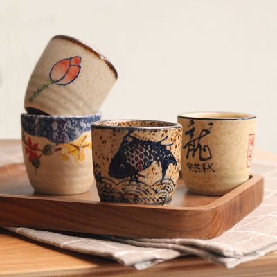 [ร้อน W] สไตล์ญี่ปุ่นเซรามิกโบราณไวน์ขาวถ้วยสาเกชุดบ้านย้อนยุคถ้วยกาแฟไวน์หม้อ Shochu คลาสสิก Cup
