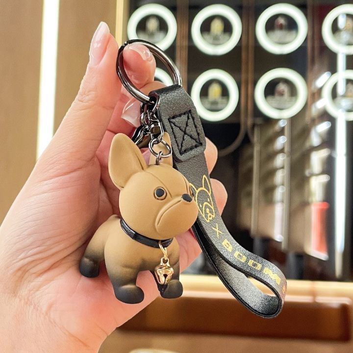 French Bulldog Leather Keychain