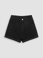 Cider Solid Roll Hem Jeans Shorts