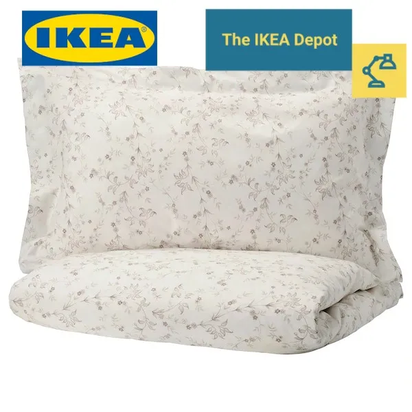 Single,double,King STRANDFRANE Quilt cover & pillowcase White Light Beige IKEA