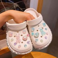 ⊕卍™ Jibbitz อุปกรณ์เสริมหัวเข็มขัด แบบใส สําหรับรองเท้า crocs Diy