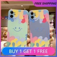 ❧♂☂ Ice Cream Smile Face Silicone Phone Case for iPhone11 12 Pro Max 6 7 8 Plus XR XS SE 2020 Cartoon Colorful Graffiti Cover