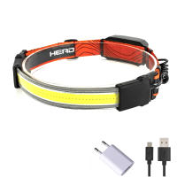 10W COB LED Headlamp 1000mAh USB Rechargeable Fishing Head Torch Light Riding Running Warning Emergency Light Camping Lantern