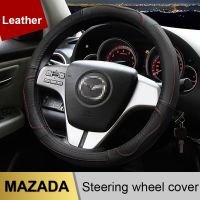 Genuine Leather Car Steering Wheel Cover Non-slip for All Mazda 3 2004-2013 2009 2014 2015 Mazda Axela Auto Accessories Steering Wheels Accessories