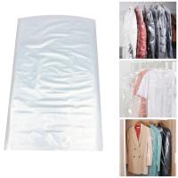 50pcs Clear Plastic Polythene Garment Cover Dry Cleaner Clothes Bag Dress B7N8