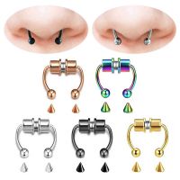 Horseshoe-shaped Nose Ring Artificial Magnetic Titanium Steel False Nose Ring Non-perforated Nose Hoop Ring Piercing Jewelry