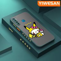 YIWESAN เคสสำหรับ S5 Infinix S5 X652ไลท์ลายการ์ตูนปิกาจูบางน่ารักมีน้ำค้างแข็งโปร่งใสแข็งขอบสี่เหลี่ยมกันกระแทกปลอกซิลิโคนคลุมทั้งหมดเคสนิ่มสำหรับปกป้อง