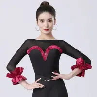 2023 ใหม่ผู้หญิงสมัยใหม่เสื้อผ้าเต้นรําบอดี้สูทบอลรูมละตินเต้นรํา Leotard Tops ประสิทธิภาพ Waltz เสื้อเวที Dancewear