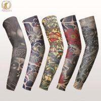 【Ready Stock】Stretch Nylon Sleeves Halloween Tattoo Props Uv Sun Protection Cooling Outdoor Sports Horseback Riding