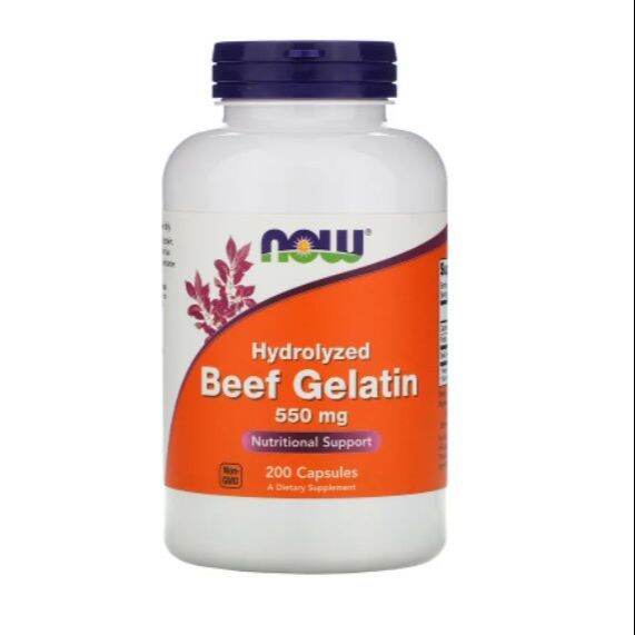 NOW Foods, Hydrolyzed Beef Gelatin, 550 mg, 200 Capsules Lazada