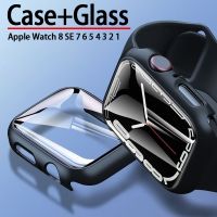 Cover For Apple Watch Series 8 SE 7 6 5 3 Tempered Glass Screen Protector iWatch case 45mm 41mm 44mm 40mm 42mm 38mm accessories