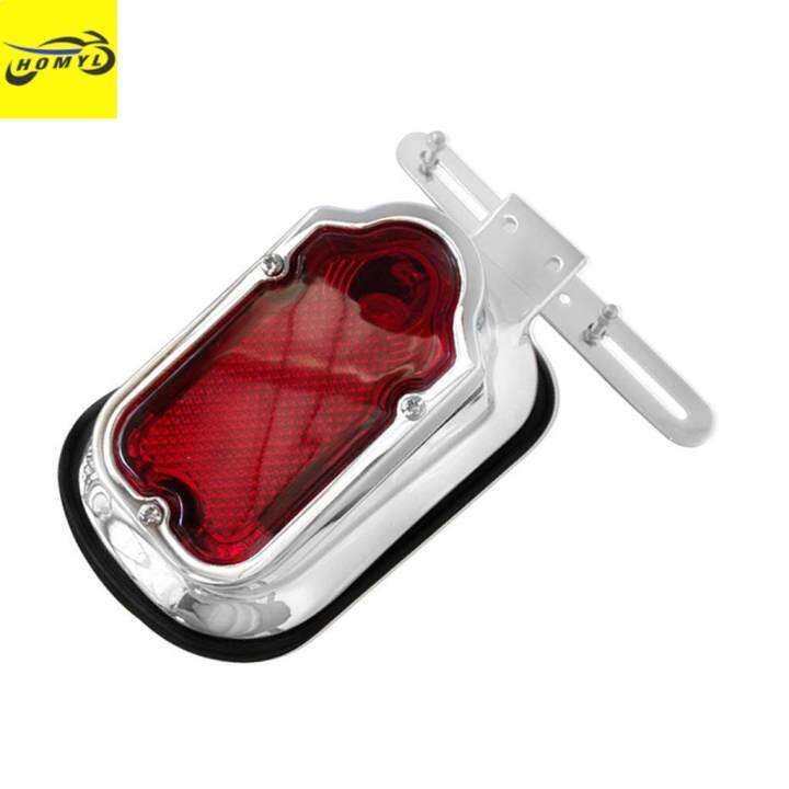 Homyl Plastic Motorcycle Chrome Tombstone Style Tail Lamp Assembly for