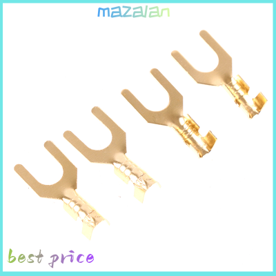 mazalan 100pcs CRIMP TERMINAL CONNECTOR GOLD brass/Silver Car SPEAKER ตัวเชื่อมต่อไฟฟ้า