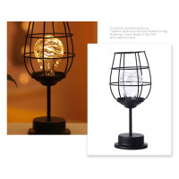 New Bedroom Creative Night Light LED Wine Bottle Shape Battery Light Decoration Copper Wire Shaped Iron Art Small Table Lamp