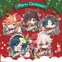 [ Star Fun] อะนิเมะ LLavero De Genshin Impact,Colgante Acrílico,เครื่องราชอิสริยาภรณ์,Broche,Alfileres,Kaedehara, Kazuha, Xiao, Zhongli, Venti, Serie Q De Navidad