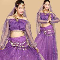 แฟชั่นสไตล์ใหม่เด็ก Belly Dance ชุดเต้นรำอินเดีย Sari Bollywood ชุดเด็ก Belly Dance Performance เสื้อผ้า Sets