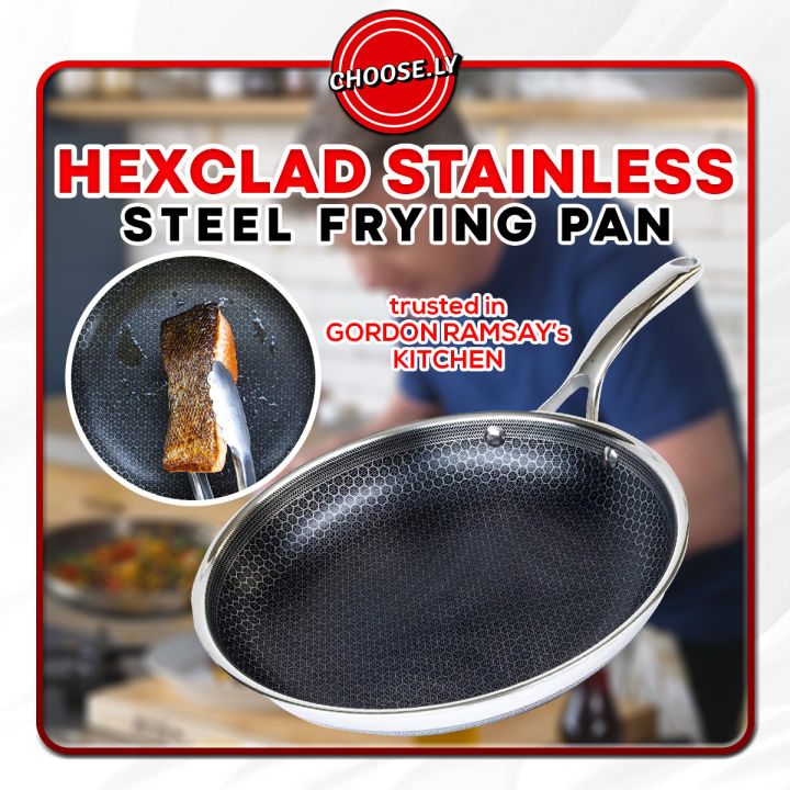 Hexclad 8 Inch Hybrid Stainless Steel Frying Pan With Stay-cool