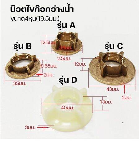 น๊อตยึดก๊อกน้ำอ่างล้าง