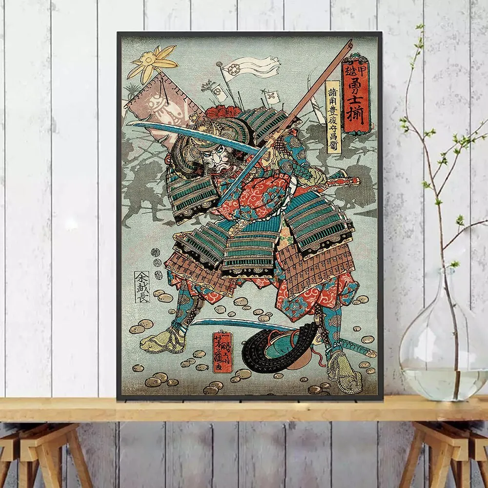 Tranh Nghệ Thuật Treo Tường Ukiyo E Của Nhật Bản Tranh Vải Bạt In Hình  Samurai