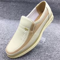 [Top layer cowhide][Mens shoes] Mens shoes light-colored casual shoes fashion business leather shoes beef tendon sole shoes shoes