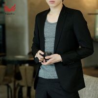 Men Blazer Coat Slim Suit Korean Style Black Casual Business Daily Jackets