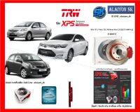 จานเบรค XPS TRW เซาะร่อง 1คู่หน้า1คู่หลัง  Vios07/Yaris 05/ All New Vios13 (S)(F 275 MM 4 รู) (R 259 MM 4 รู)(รวมส่งแล้ว)