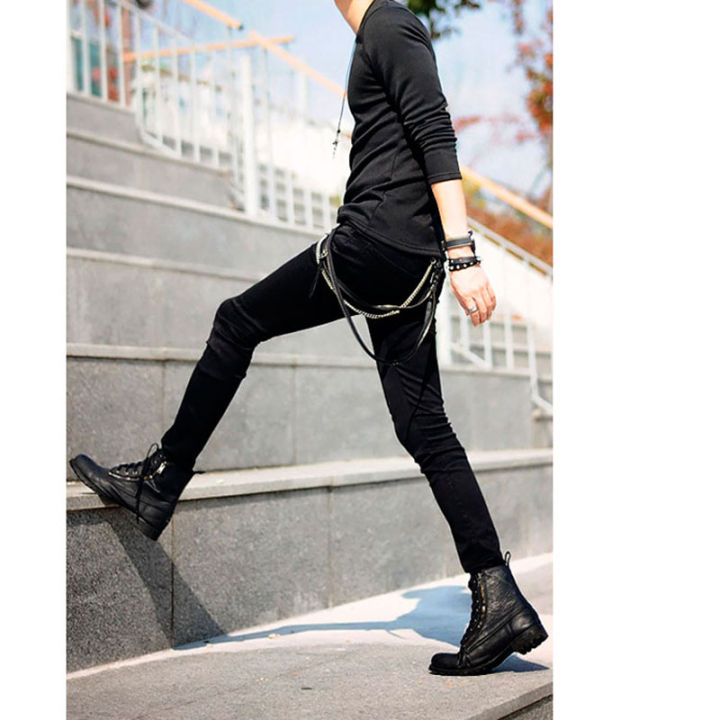 idopy-ขายร้อน-mens-slim-fit-กางเกงยีนส์-punk-cool-gothic-super-skinny-กางเกงโซ่สำหรับชาย