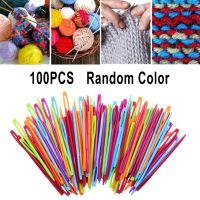 100Pcs Knitting Needles Mixed Color Crochet Hooks 5.5cm/7cm/9cm/15cm Plastic Knitting Needles Set  Punch Needle DIY Weaving Tool Knitting  Crochet