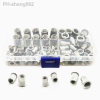 80Pcs M3 M4 M5 M6 M8 Rivet Nuts Set 304 Stainless Steel Flat/Small Countersunk Head Threaded Insert Nut Kit