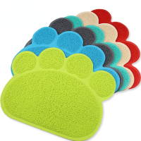 สัตว์เลี้ยงสุนัข Cat Feeding Mat Dog Paw Shape Bed Mat จานชามอาหาร Water Feed เช็ดทำความสะอาดง่าย Pad Dog Accessories