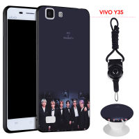 เคสโทรศัพท์ BTS สำหรับ VIVO Y35,เคสซิลิโคนนิ่มพร้อมแหวนรูปแบบเดียวกันและเชือก