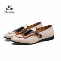 Phenkang Mens Pu Leather Spring Derby Loafers Elegant Designer Wedding Shoes Bride For Men Moccasin Dress Shoe 2022