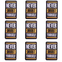 Pulaqi 10 PCS Wholesale“Never Doubt Yourself” Patch Iron On Patches For Clothing Punk Letters Embroidered Patches For Clothes