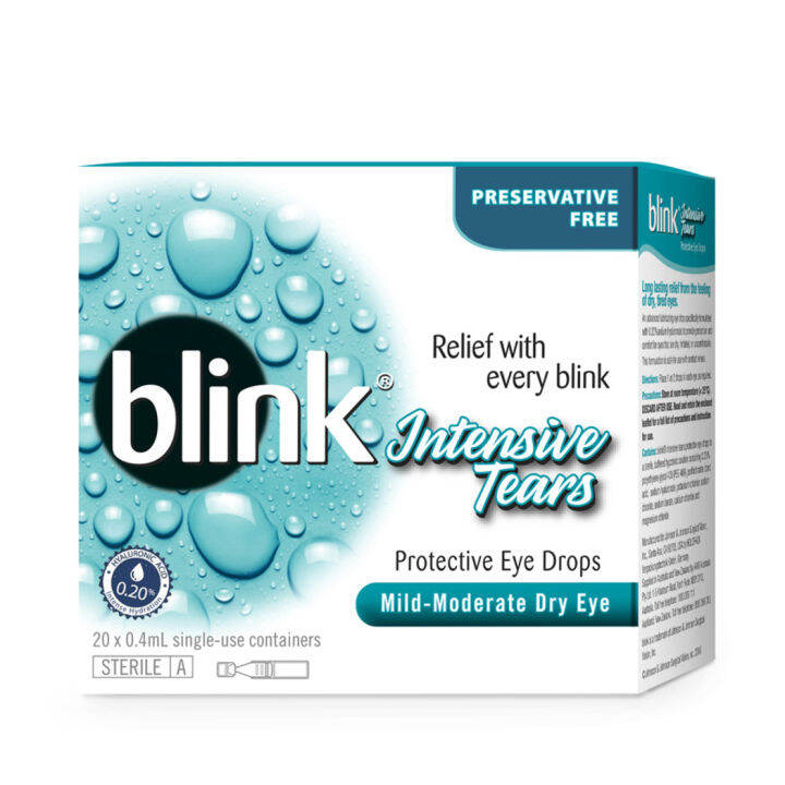 BLINK INTENSIVE TEARS EYE DROPS UD 20X0.4ML SUITABLE FOR DRY EYE | Lazada
