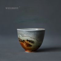 WIZAMONY Jingdezhen Handmade Wood Fired Antique Kiln Tea Cup Puer Tea Cup Kungfu Tea Master Cup Open Piece Can Raise Tea Set