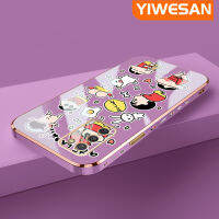 YIWESAN เคส F02s M02s A02s ปลอกสำหรับ Samsung ลายการ์ตูนน่ารักสีเทียนหน้าแข้งเป็นแผ่นซิลิโคนดีไซน์ใหม่ด้านข้างเคสป้องกันกล่องกันกระแทกกล้องฝาปิดเลนส์เต็มรูปแบบ