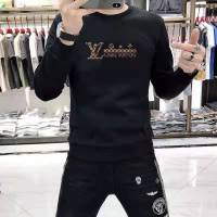 L.V Sweatshirt New Round Neck Letter Printing Casual Color Matching Popular Joker Young Mens Long Sleeve Tops.