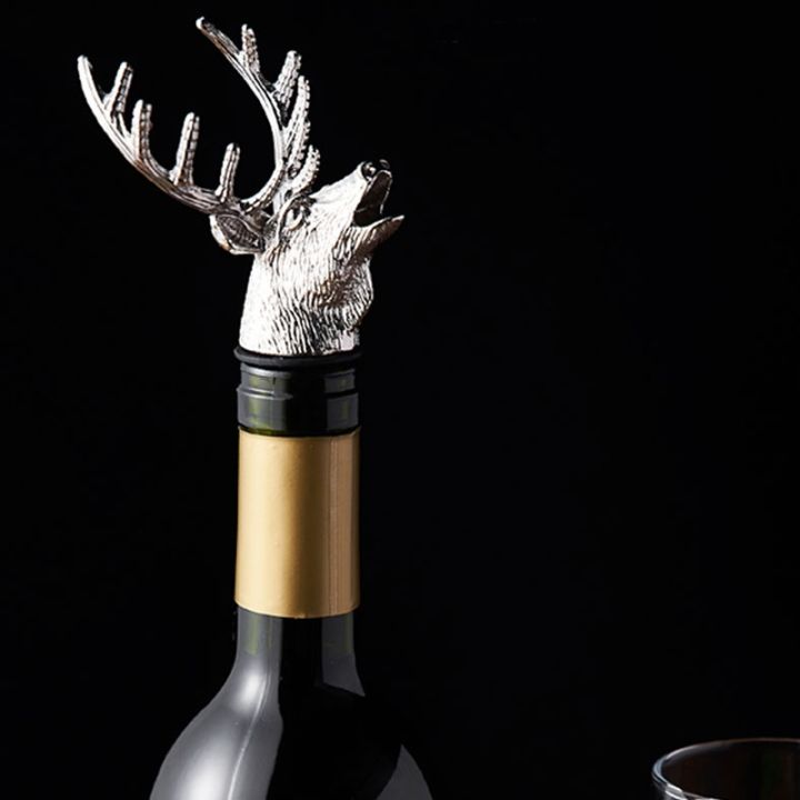 dispenser-for-wine-jagermeister-zinc-alloy-deer-head-mouth-reindeer-pourer-european-wine-extractor-silver-pourers-wedding-gift